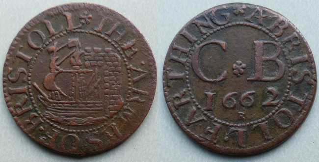 Bristol, city issue 1662 farthing N1557